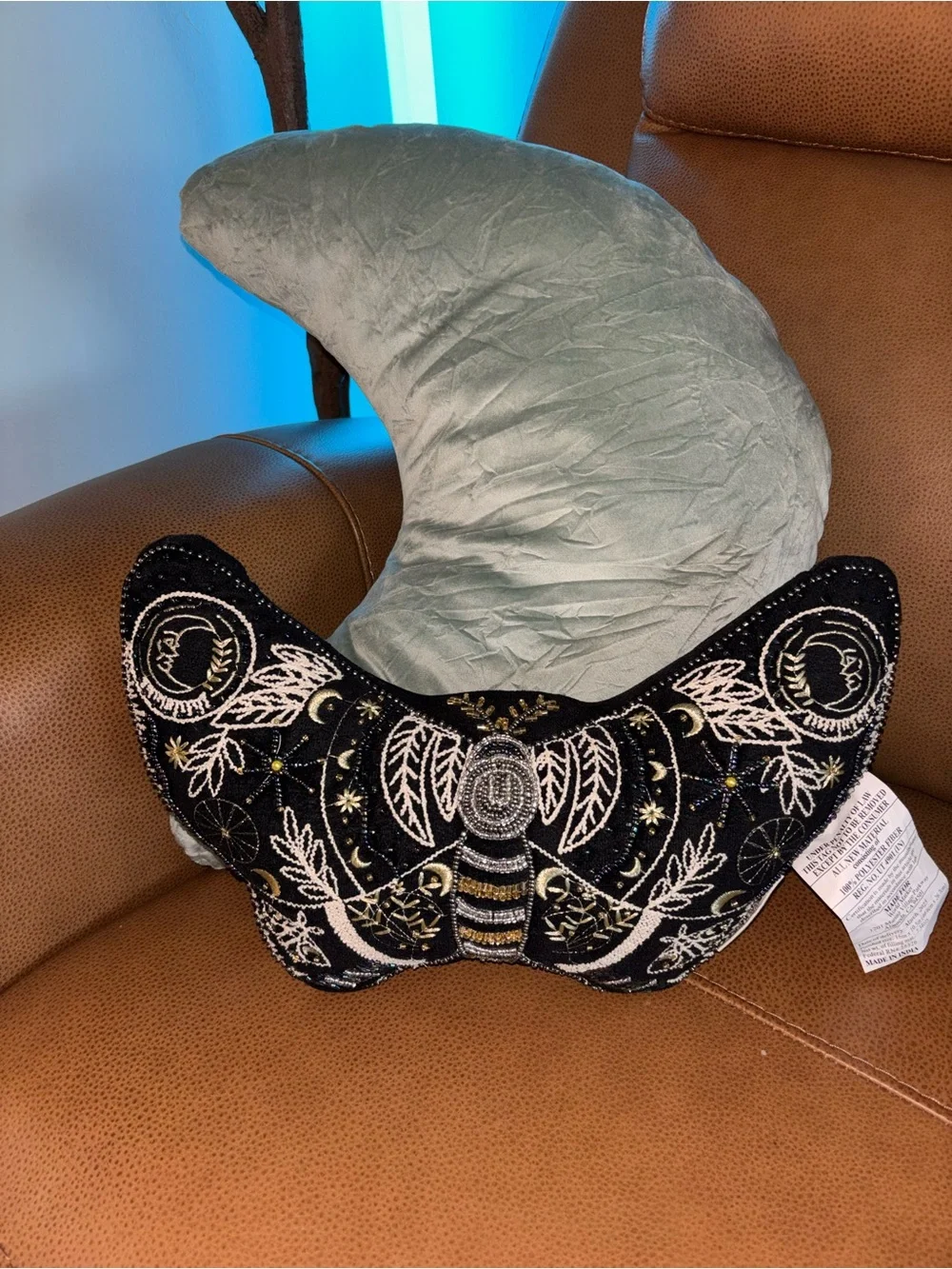 World Market Celestial Pillow Set + Velvet Moon Pillows